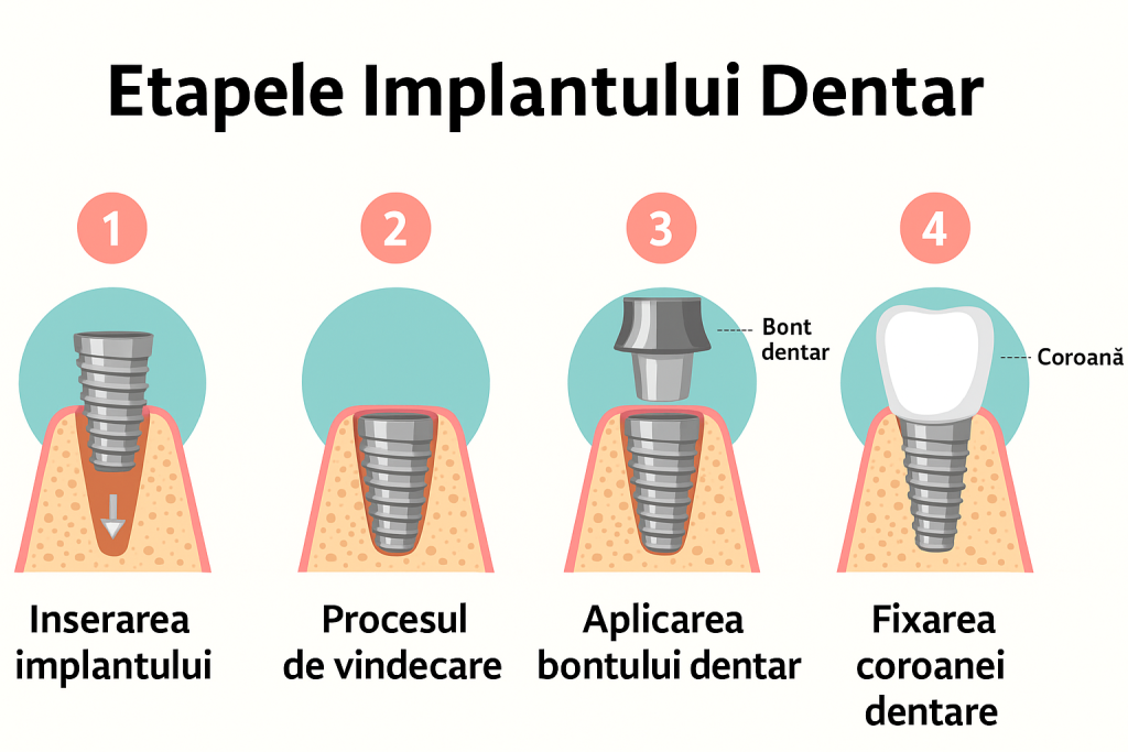 Etapele implantului dentar: Cum are loc procedura și operația de inserare